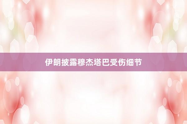 伊朗披露穆杰塔巴受伤细节